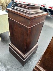 Pair of Late 20th Century Mahoghany George III Style Urns on Stands