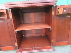 Antique Carved Rosewood Victorian Eastlake Sewing Machine Cabinet Cupboard Desk