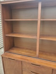 Vintage Mid Century Hutch Stanley Display Cabinet Buffet 54″ X 17.5″x 68.5″