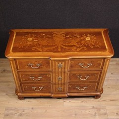 Italian commode chest of drawers inlaid wood commode antique style 20th century