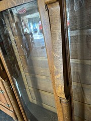 vintage antique curio cabinet With Mirror & Locking Door