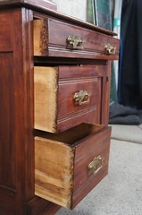 Antique Victorian Eastlake Washstand Cabinet Dry Sink Commode w Towel Bar