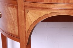 Baker Furniture Federal Inlaid Mahogany and Satinwood Demilune Cabinet
