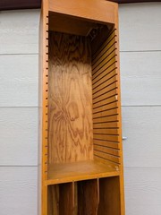 Vintage Art Deco Rustic Wood Mid Century Modern LP Vinyl Record File Cabinet C9