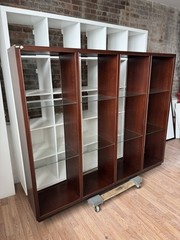 Mid Century Edward Wormley Dunbar Walnut Showcase Curio Display Cabinet Bookcase