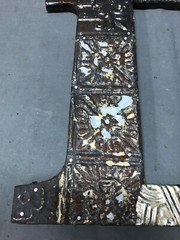 Decorative Salvage Tin Ceiling 12″ Patchwork Metal VTG Letter D Old 302-25B