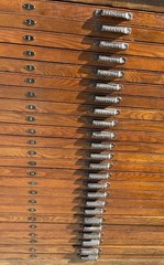 Antique Hamilton 24 Drawer Oak Print Cabinet Flat File Restored Cast Iron Pulls