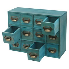 12 Drawers Vintage Tabletop Apothecary Storage Box Library Card Catalog Cabinet