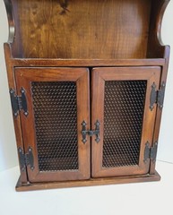 Antique Hanging Wall Shelf Medicine Cabinet Carved 32″ Tall