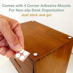 Vintage Card Catalog Drawers for Desktop – 6-Drawer Mini Wood Desktop Cabinet fo