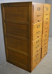 Antique Eight Drawer Oak File Cabinet – Refinished, 1910s, #22584
