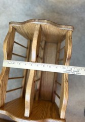 Mid Century Solid Oak Magazine Racked Great Condition Wood Double Sided