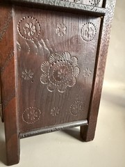 Antique Breton Miniature Buffet Au Deux Corps Cabinet, C1900