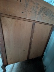 Antique Tiger Oak Curved Glass Cabinet