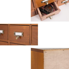 9-Drawers Library Card Catalog Cabinet with Label Apothecary Cabinet Tabletop