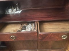 Charming China Cabinet 2 Drawers 3 Shelves Behind Glass Doors, 2 Shelves Below