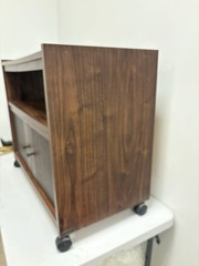 Mid Century Modern Rolling Bar Cart Cabinet Server Expanding Shelf Storage