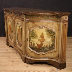 Venetian sideboard furniture lacquered painted wood cabinet antique style 900