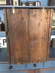 antique country panel wall cupboard hanging cabinet primitive box pine painted