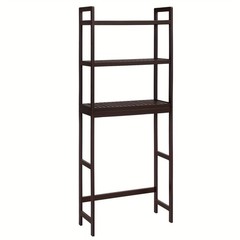 Brown Three-Tier Over-Toilet Shelf Unit Adjustable Rust-Resistant