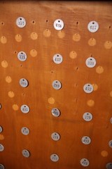 Antique Display Case Apothecary Cabinet Tiger Oak Locker Tags Keys Vintage Wood