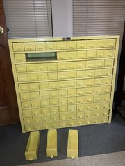 Collectible Vintage HOBART 100 Drawer Small Part File Cabinet *Yellow Unit Only