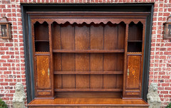 Antique English Plate Dresser Sideboard Server GEORGIAN Era Oak and Mahogany