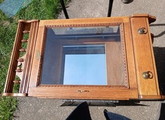 Antique Wall Hanging Barber Cabinet Quarter Sawn Oak Frank S Betz Co Chicago USA