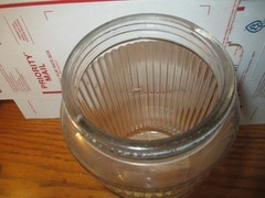 HOOSIER CABINET ORIGINAL COFFEE JAR w/ LID LISTING # 17-T