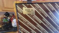 RARE Creazioni Artistiche Italy 3 DOOR Hand Appl.GOLD LEAF Wall Cabinet Mirrored