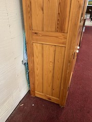 LARGE PINE FOUR-DOOR LARDER CUPBOARD