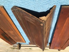 Antique Tambour Interior Door w Cabinet & Rails-Vintage Room Divider / Partition