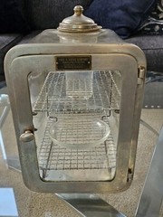 Antique Theo A Kochs Chicago Barber Shop Sterilizer Cabinet Glass & Metal