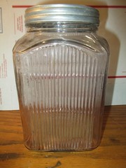 HOOSIER CABINET ORIGINAL SQUARE TEA SPICE JAR LOT # 17-F