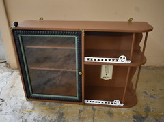 Vintage Victorian Medicine Wall Curio Cabinet