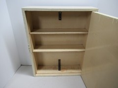 Antique Wood Medicine Cabinet with Cream Chippy Paint Mirror Farmhouse