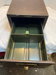 Vintage Globe Wernicke Heavy Duty Card Catalog File Cabinet Metal Drawer 5 x 8