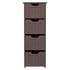 Floor Bathroom Storage Cabinet with Slide Out Drawers for Living Room Brown