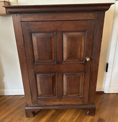 Antique Solid Walnut 1 Door 3 Shelf Spaces Perfect Size Cabinet For Any Room
