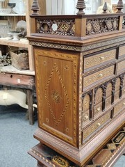 Syrian Style Marquetry Cabinet On Table