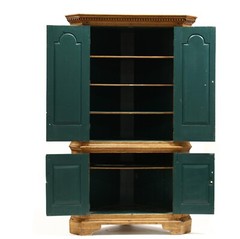 Antique Chippendale Large Architectural Corner Cupboard
