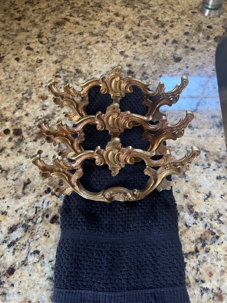 ornate brass backplates Rococo Revival