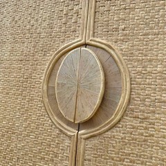 Chinoiserie Rattan Cabinet with Natural Bent Wood & Pencil Reed Base by Hickory