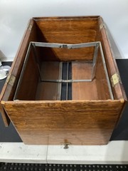 Antique Yawman & Erbe Wood File Box 20″ x 13″ x 11″