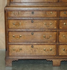 EXQUISITE ANTIQUE 1800 SHERATON INLAID HOUSEKEEPERS CUPBOARD WARDROBE DRAWERS