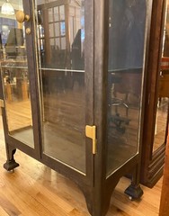 Antique 1920s Beveled Glass Double Door Iron Medical Cabinet