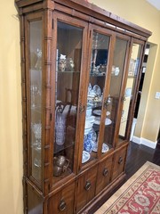 Antique Breakfront China Cabinet Two-Piece Hutch Display Case Local Pickup Only