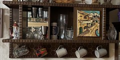 Hand-Carved Wooden Bar Wall Unit – German Black Forest Style-Gasthaus