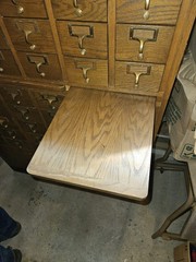 Vintage Apothecary Cabinet Antique Wood Drawer Card Catalog Industrial Wine Rack