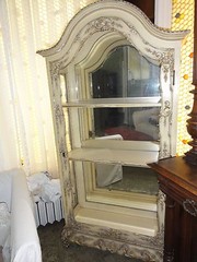 19th Cen Antique White Curio Display Cabinet